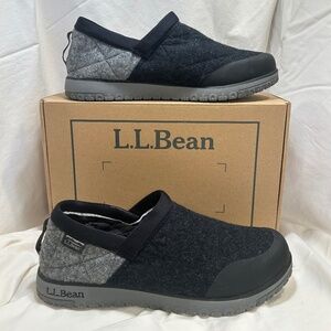 L.L.Bean Men's Size 12M(D) Ultralight Wool Primalft Slippers Black/Graphite
